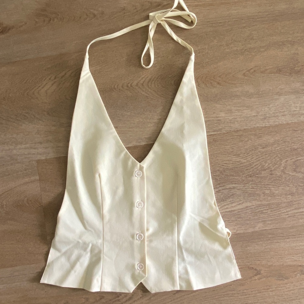Elegant Cream Halter Blouse